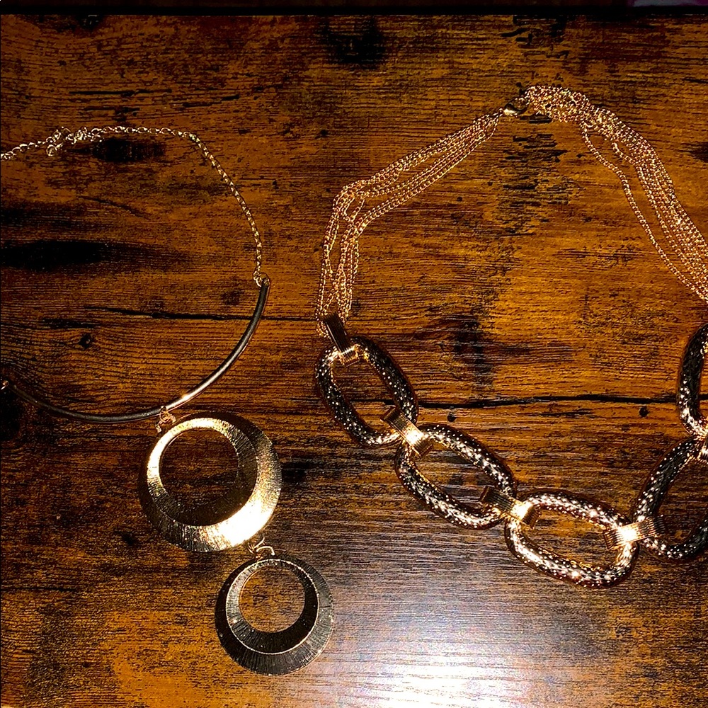 Elegant Gold and Silver Necklace Set